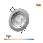 Downlight led empotrable redondo 5w 3200k luz calida color cromo ø9cm edm