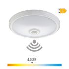 Aplique de superficie led con sensor ip20 15w 4000k luz dia ø29x6cm edm