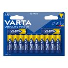 Pila varta alkalina longlife power aa - lr06 (blister 12 unid.) ø14,5x50,5mm