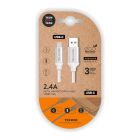 Cable blanco nylon (usb-a a usb-c), 1m 2a tech one tech