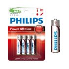 Pila alkalina philips aaa - lr03 1,5v (blister 4 unid.) ø10,5x44,5mm