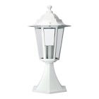 Farol de aluminio y cristal para muro ip44 e27 60w color blanco ø19,5x37,5cm modelo zurich