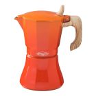 Cafetera de aluminio de 6 tazas modelo "petra" color naranja