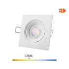 Downlight led empotrable cuadrado 5w 4000k luz dia color blanco 9x9cm edm