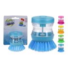 Cepillo lavaplatos con dosificador de jabon colores surtidos ø5 x 9 cm