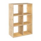 Estanteria modular 6 cubos dinamic pino macizo 70,8x33x105,4cm astigarraga