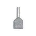 Puntera aislada 04,00 mm², doble, gris, 100 uds
