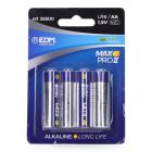 Pila edm alkalina long life aa - lr06 1,5v (blister 4 unid.) ø14,5x50,5mm