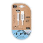 Cable blanco nylon (usb-a a lightning/apple) 1m 2a tech one tech