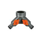 Distribuidor doble para grifos de 21mm (1/2") 26,5mm (3/4") 33,3mm (1") (blister) gardena