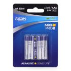 Pila edm alkalina long life aaa - lr03 1,5v (blister 4 unid.) ø10,5x44,5mm