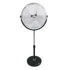 Ventilador de pie industrial, con base circular. cromado/negro potencia: 120w aspas: ø50cm altura regulable 118-148cm edm