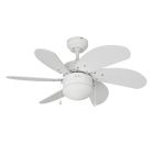 Ventilador de techo modelo aral. color blanco. potencia: 50w aspas: ø76cm edm