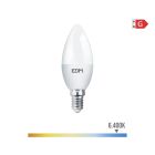 Bombilla vela led e14 5w 400lm 6400k luz fria ø3,5x10cm edm