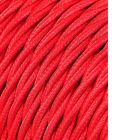 Cable textil trenzado 2x0,75mm rojo 25m