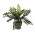 Palmera sago (cyca revoluta) pvc con maceta gris 40x40x33cm