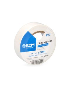 Cinta aislante calidad "supra" blanca 10 m x 19 mm, blister