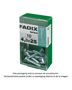 Caja s 10 unid. tornillo rosca chapa cp autot. cinc 4,8x25mm fadix