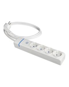 Prolongador con 4 tomas 2p+t, 16a 250v con interruptor luminoso. 1.5 m de cable h05vv-f 3g1,5mm². 8014pil solera