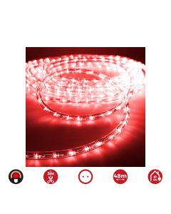 Tubo flexiled led 48m. 2 vias multifunción 36 leds/m rojo (ip44 interior-exterior) 48m