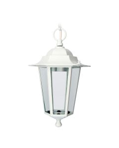 Farol de aluminio y cristal para techo ip44 e27 60w color blanco ø19,5x90,5cm modelo zurich.