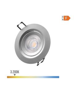 Downlight led empotrable redondo 5w 3200k luz calida color cromo ø9cm edm