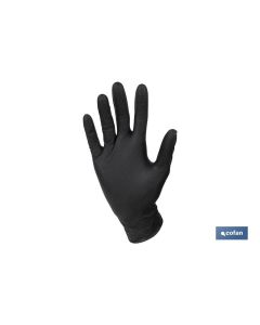 CAJA 100 UDS. GUANTES DE NITRILO NEGRO DIAMANTADO 8,5 G TALLA M COFAN