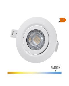 Downlight led empotrable 9w 806lm ra80 6400k redondo color blanco ø9cm edm