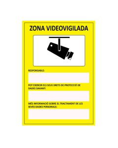 Señal zona videovigilada català pvc 0.7mm 21x30cm normaluz