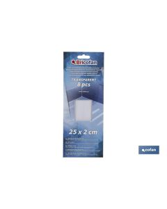 TIRAS ANTIDESLIZANTES TRANSP BAÑO 8 UDS 25x2cm COFAN