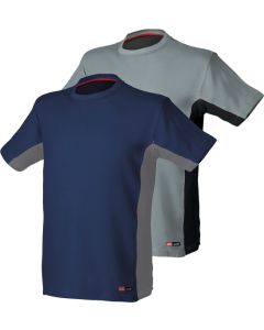 CAMISETA STRETCH 8175 AZUL/GRIS T-M