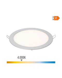 Downlight led empotrable redondo 20w luz dia 4000k 1500lm cromado ø22,5cm edm