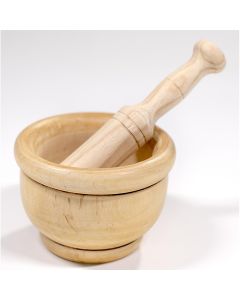 Mortero de madera con maza ø14cm.