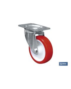 RUEDA POLIURETANO PLACA Ø125X35MM COFAN