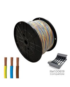 Cablecillo trenzado h07z1-k 3 g 1,50 mm² 3 colores, 300 m. (bobina grande)