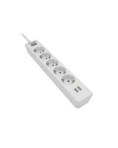 Regleta 5 tomas + 2 puertos usb de 2,4a spn3052wa/10 philips