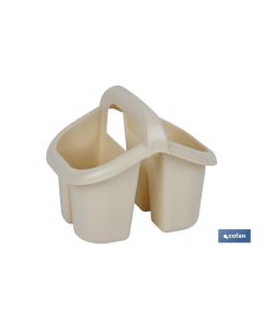 ESCURRECUBIERTOS  CON ASA BEIGE 19.5X15.5X16cm venta unitaria COFAN