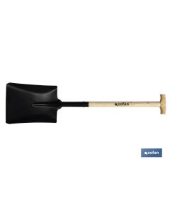 PALA CUADRADA 340mm MANGO MADERA ABIERTO COFAN