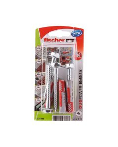 Blister 4 tacos+tornillos duopower ø10x50mm 534999 fischer