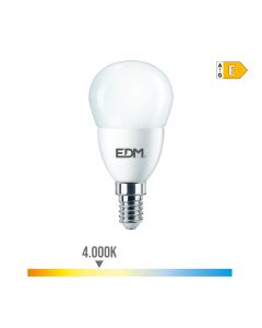 Bombilla esferica led e14 7w 806lm 4000k luz dia ø4,8x9,5cm edm