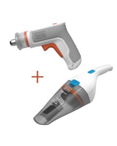 S.of. kit: atornillador hexdriver 3,6v + aspirador de mano 3,6v bcknvcrta01-qw black & decker