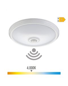 Aplique de superficie led con sensor ip20 15w 4000k luz dia ø29x6cm edm