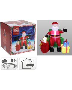 Inflable santa sentado en el banco con led, ip44, 220v, 120cm.