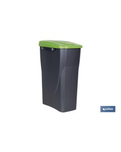 CUBO DE BASURA PARA RECICLAR 25 LITROS  COLOR VERDE 21.5 X 36 X 51 CM COFAN