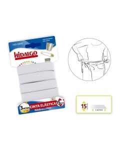 Blister cinta elástica 15mmx3mts.blanco hidalgo