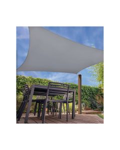 Toldo vela cuadrado color: gris claro 5x5m ambiance