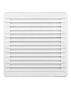 Rejilla ventilación cuadrada empotrable ø 100mm con mosquitera 170x170x10mm abs blanca