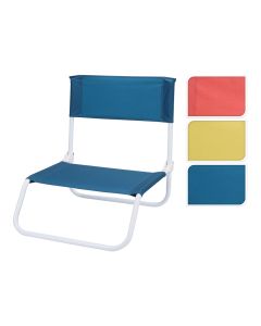 Silla de playa metalica plegable 45x50x45cm colores surtidos