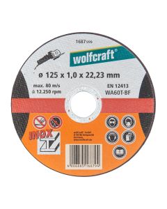 Disco corte de precisión para acero inoxidable ø125x1,0x22,23mm. 1687999 wolfcraft