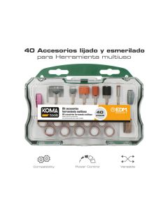 Set 40 accesorios para mini herramienta multiusos rotativa 08709 koma tools